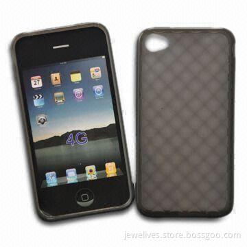 TPU Skin Case for iPhone 4, with Diamond Design and Clear Low Profile